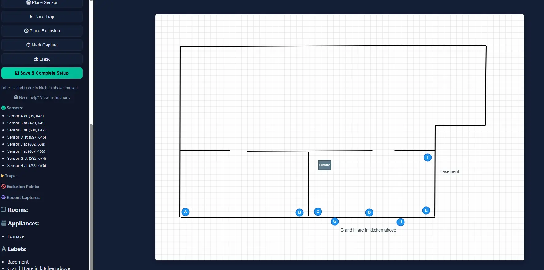 Save button and completion screen