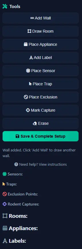 Floor plan drawing toolbar