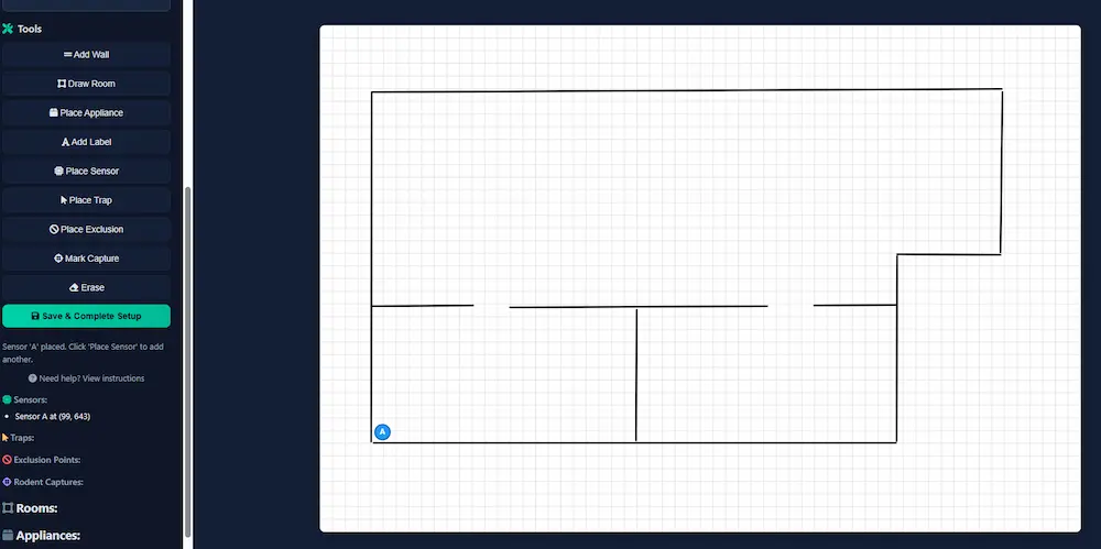 Dragging sensor markers onto floor plan
